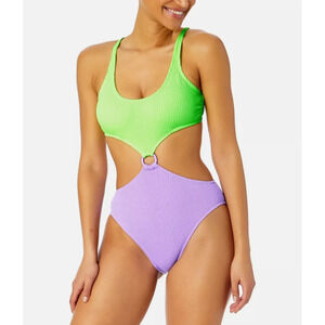 Salt and Cover Colorblocked Junior's One-Piece Monokini Size L 15048